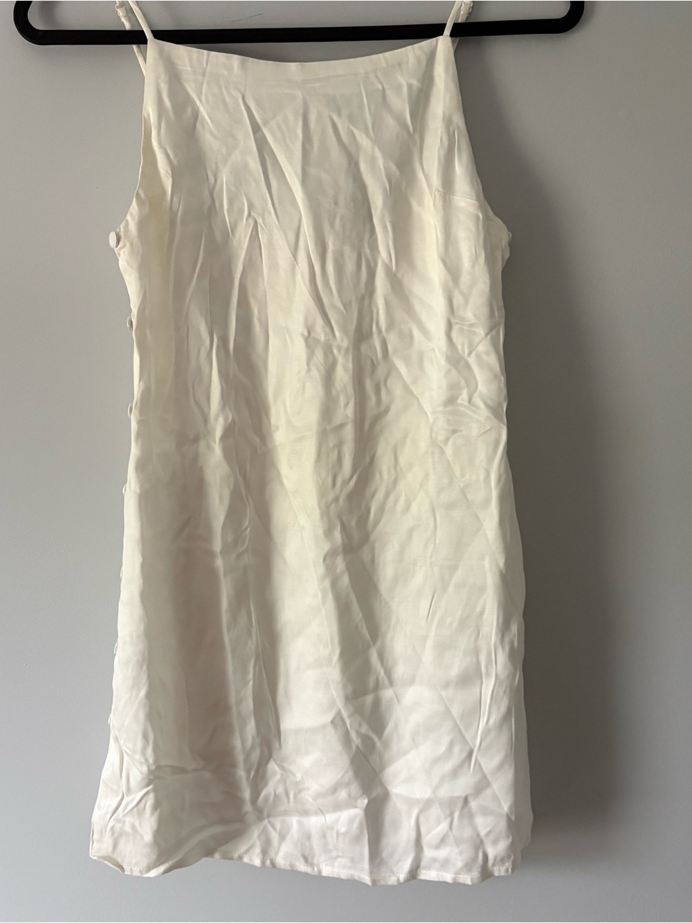 hours White Slip Dress with Spaghetti Straps